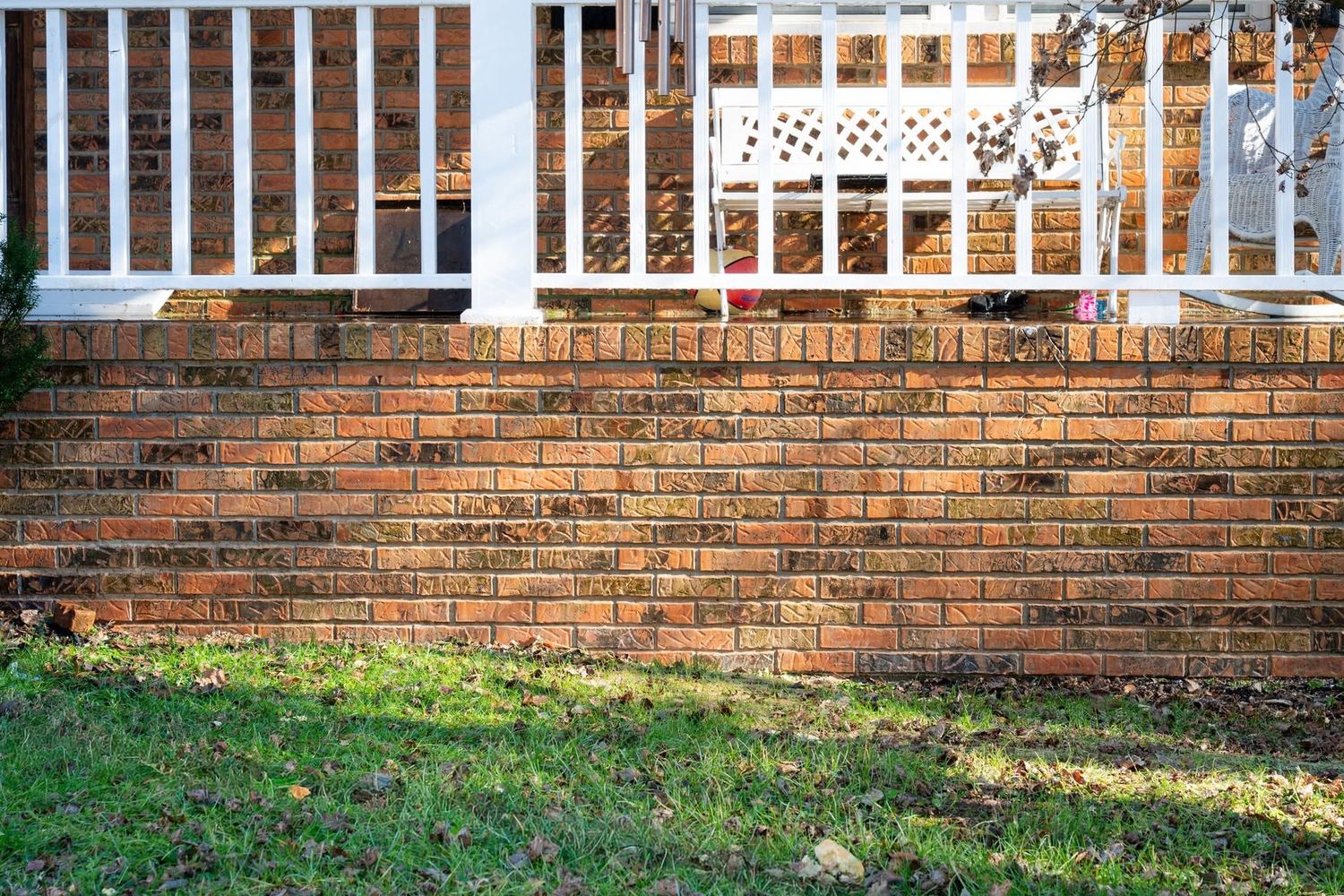 Brick home exterior after cleaning