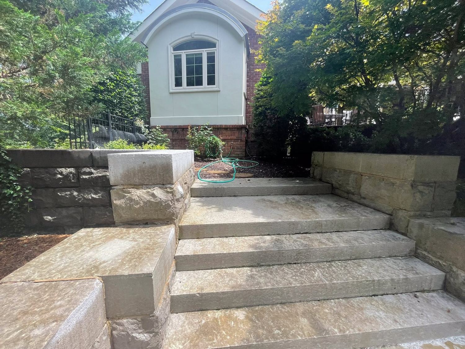 Concrete steps after cleaning